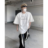 现货！25夏季男士设计感垫肩铆钉印花短袖T恤DX98-P68，男装T恤，电商B288