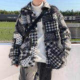 新秋冬肌理感格子加厚雅痞棉衣拼接保暖外套现货B288-mj623-p138，男装棉衣，电商B288