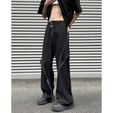 小众解构拉链微喇叭西裤男垂感设计直筒高级感长裤CK130-P78，男装西裤，电商B288