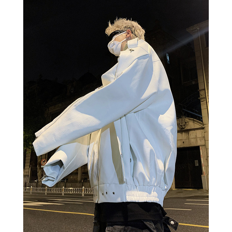 23秋冬机车皮衣小众金属风皮扣夹克JK14-P168现货,男装夹克,电商B288