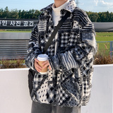 新秋冬肌理感格子加厚雅痞棉衣拼接保暖外套现货B288-mj623-p138，男装棉衣，电商B288