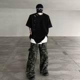 现货！25重磅金属铆钉垫肩T恤新中式小众暗黑圆领短袖男DX35-P68，男装T恤，电商B288