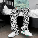 丝滑垂感高腰显瘦长裤男斑马褶皱洋气绒面休闲裤B288-ck92-p50，男装休闲裤，电商B288