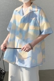 23新原创夏季清新泡泡纱云朵短袖衬衫晕染沙滩T恤DX08-P50，男装T恤，电商B288