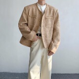 秋冬男士cleanfit老钱风富贵小香风呢子垫肩上衣XXF02-P178现货，男装毛呢大衣，电商B288