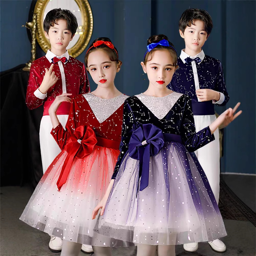 六一儿童合唱服中小学生班级诗歌朗诵比赛演出服男女童合唱团表演