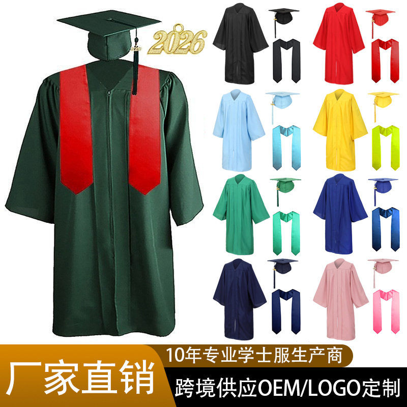 跨境梭织成人大学学位服美式学士服套装毕业典礼纪念服学士服批发