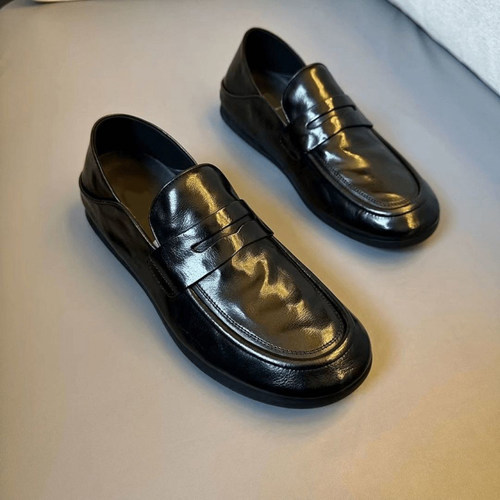 真皮休闲皮鞋一脚蹬开车豆豆鞋男