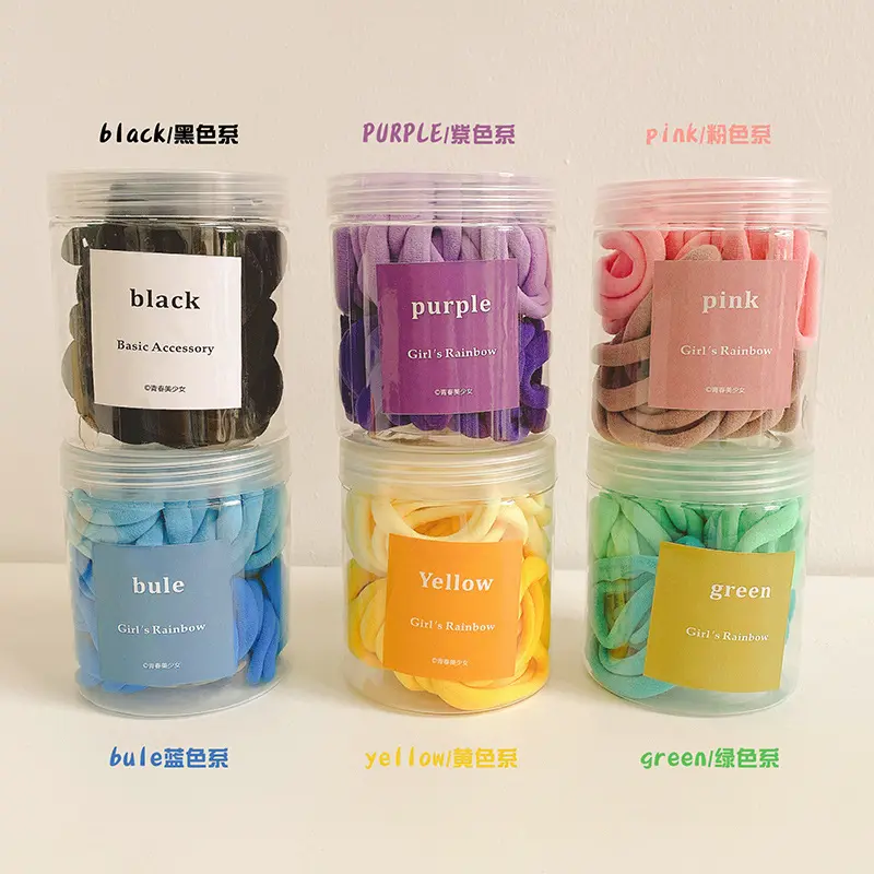 彩色发绳韩版扎马尾糖果色皮筋不伤发毛巾发圈少儿小皮筋简约头绳