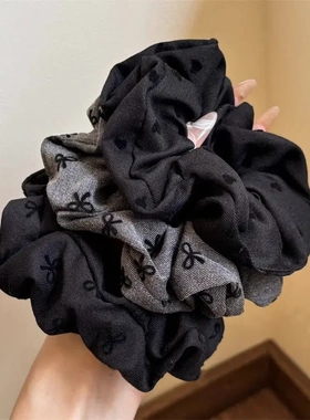 黑色大肠发圈2024新款扎头女皮筋高弹力耐用发绳成人气质头绳头饰