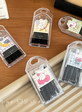 黑色一字夹刘海夹边夹小卡子发夹女固定头发夹子碎发钢夹发卡头饰