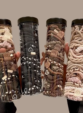 黑色皮筋女扎头头绳发绳发圈2024年新款头饰高马尾橡皮筋皮套女生