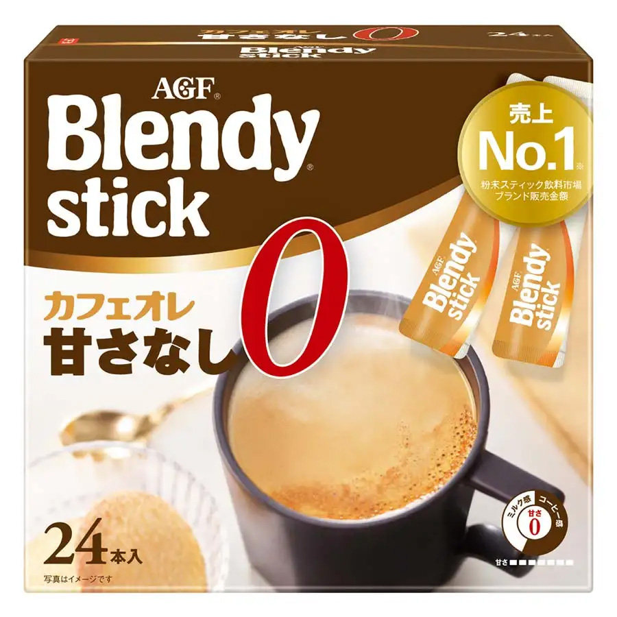 日本直邮AGF Blendy速溶咖啡棒美式拿铁欧蕾24条装低糖下午茶