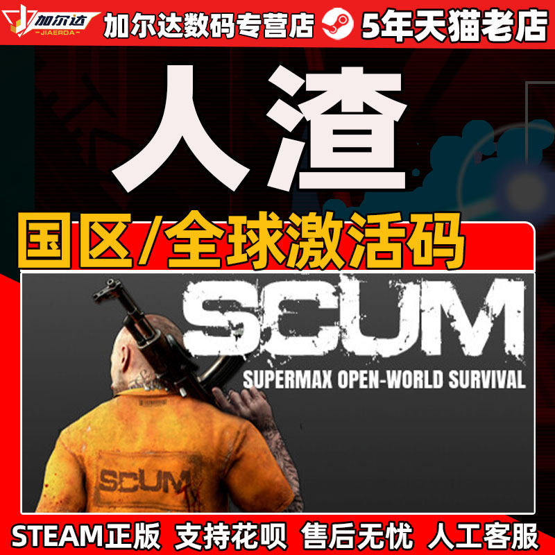 pc中文游戏 人渣 steam SCUM 正版激活码scum 国区/全球激活码cdkey生存联机游戏高性价比高么？