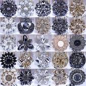 百搭貂皮大衣领扣圆形水晶钻扣外套羊绒衫 毛呢纽扣玻璃水钻装 饰扣