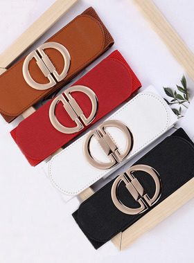 韩版女士搭扣宽松紧腰带弹力带腰封装饰连衣裙百搭外套大衣羽绒服