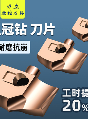 皇冠钻刀片刀头刀粒HCD硬质合金皇冠钻刀杆暴力U枪钻剑齿钻通用款