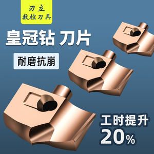 皇冠钻刀片刀头刀粒HCD通用款整体硬质合金深孔刀片数控钨钢刀片