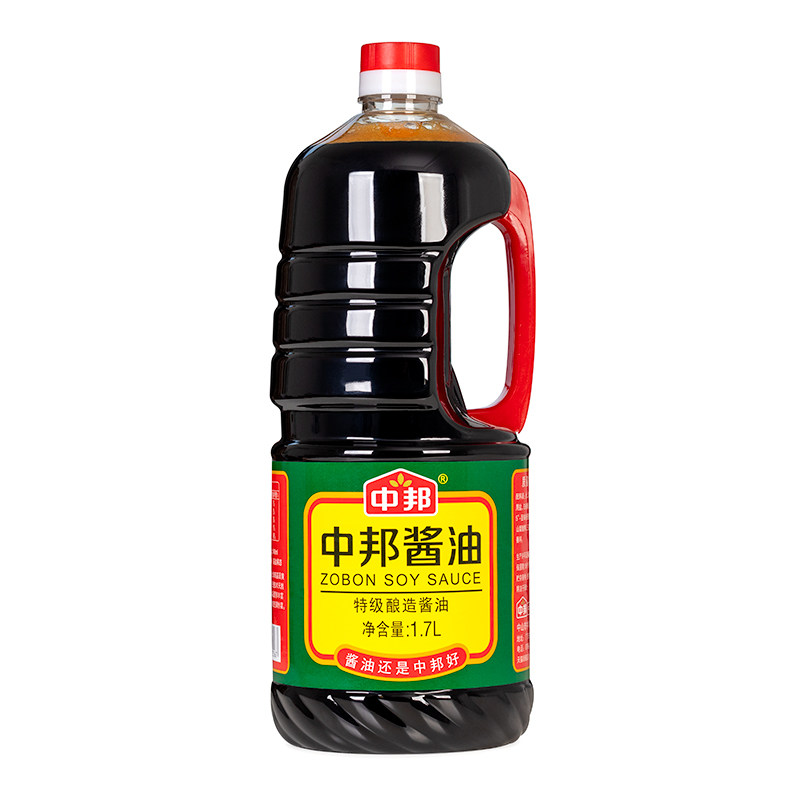 中邦酱油1.7L*2瓶特级鲜味生抽酿造蘸海鲜酱油凉拌蒸鱼正品免邮