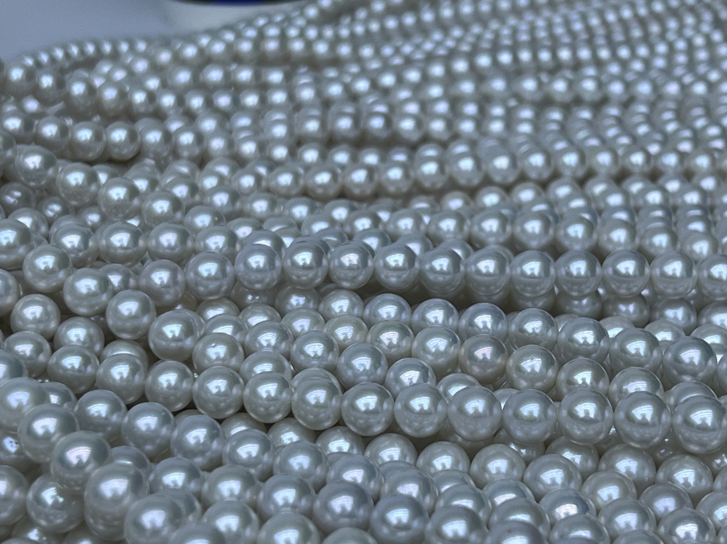 【AraleDesign】阿拉蕾设计淡水珍珠圆项链稀有点位冷青光青粉光