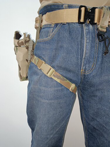 下沉式套专用腿部绑带 gbrs风格战术绑腿带 快拔套迷彩绑腿带