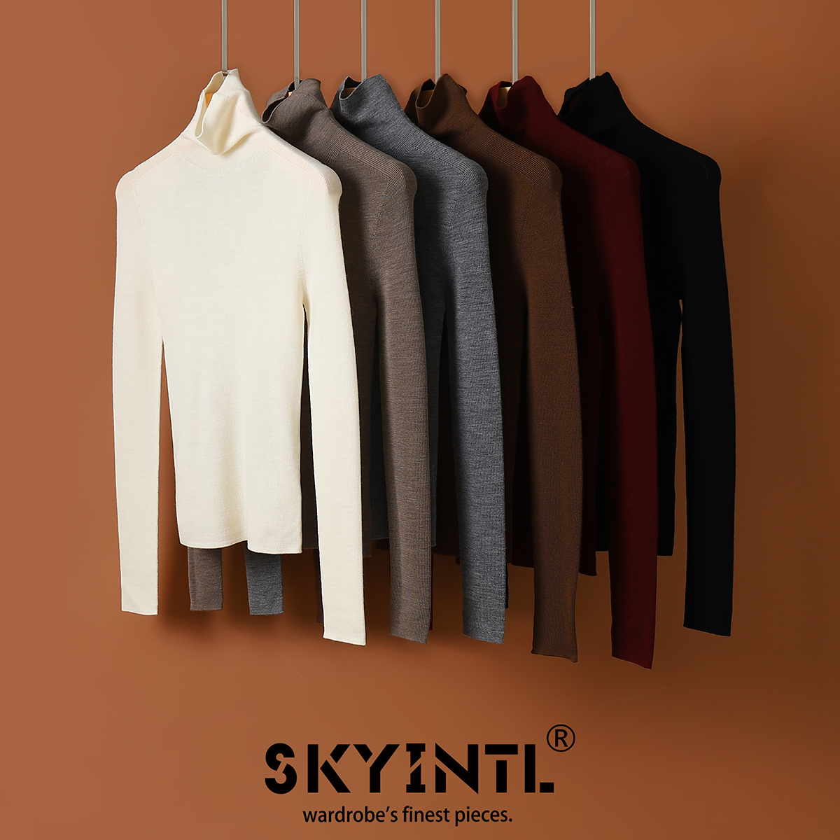 一线成衣高端羊毛高领针织衫女