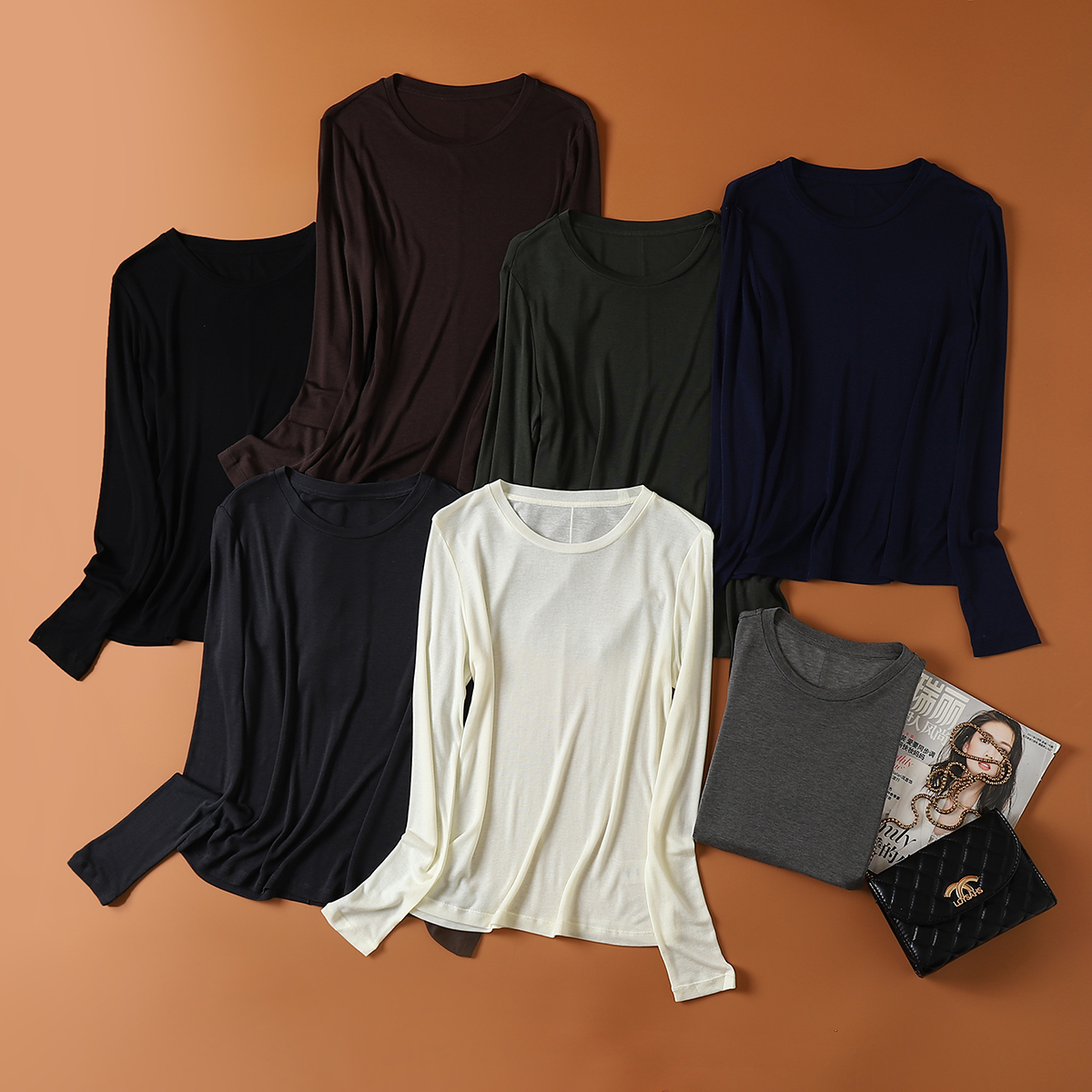 春秋薄款面膜打底衫女秋冬天丝