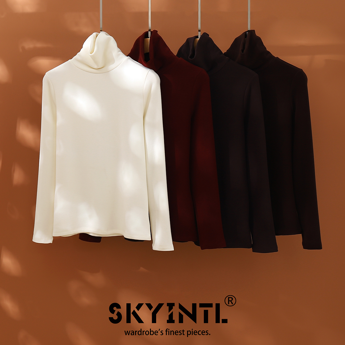 发热桑蚕丝羊毛堆堆领打底衫