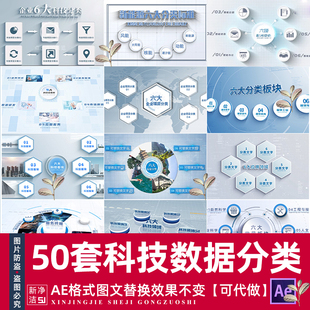 科技感大数据框架结构产业链业务板块组织架构数据分类应用AE模板