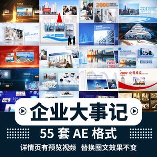 企业大事记宣传片视频模板素材公司发展历程回顾年终总结AE模板