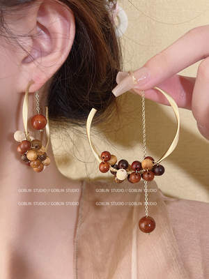 人间富贵~复古不对称耳环