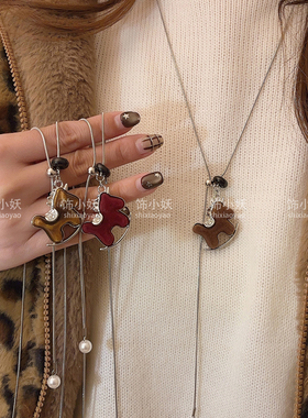 2026本命年小马木质毛衣链女