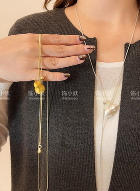 水滴吊坠简约设计师款金色小众