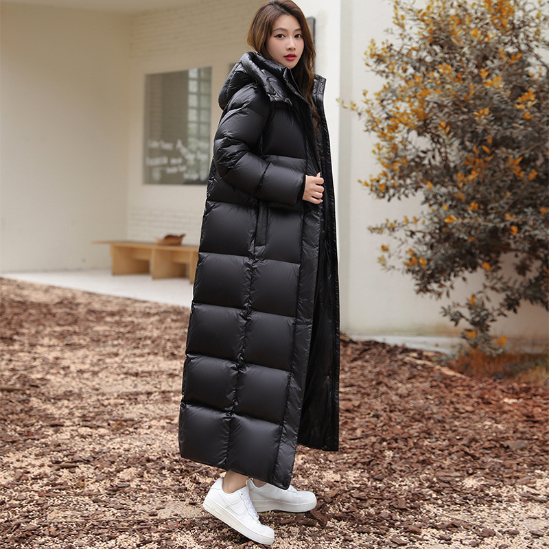 爱丹蒙95白鸭绒黑金羽绒服男女同款2025过膝超长款极寒加厚外套潮