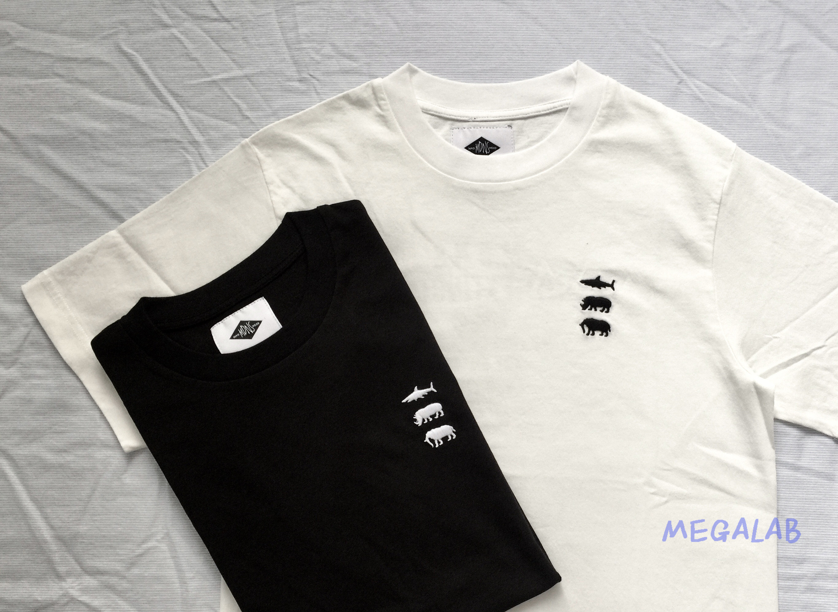 MEGA MADNESS MDNS 19SS 余文乐款男棉动物刺绣印花圆筒短袖TEE恤