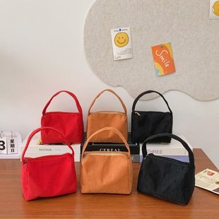 2025新款 日常百搭学生女迷你帆布手机包手提包手拎外出小挎包 夏季