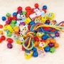 Gỗ 78 trái cây động vật đính hạt Hướng dẫn trẻ em DIY chủ đề đính hạt tập thể dục phối hợp tay mắt đồ chơi giáo dục - Handmade / Creative DIY thế giới đồ chơi