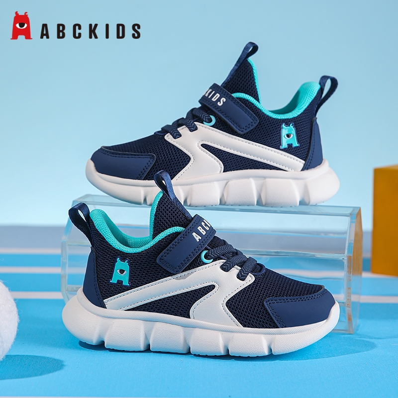 Abckids男童鞋子2025春秋新款网面透气运动鞋学生校园软底跑步鞋