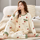 秋冬可爱休闲全棉家居服套装 纯棉长袖 2025新款 浪莎睡衣女士春秋款