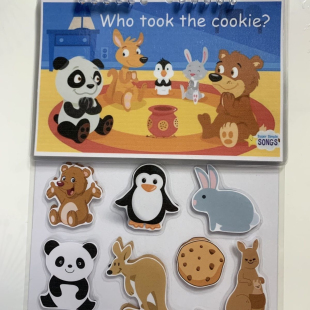 安静书SSS英语儿歌启蒙早教撕撕手工益智点读who took the cookie