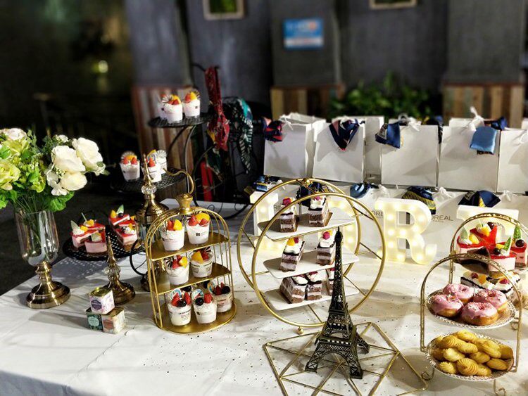 婚礼三层甜品台展示架 森系下午茶点心架摆件欧式蛋糕架多层道具|msdalam kategori pinggan mangkuk, pinggan mangkuk, mangkuk buah-buahan/plat buah-buahan/bakul buah-buahan - dari Buy2taobao.com untuk memberikan perkhidmatan ejen Taobao profesional membeli