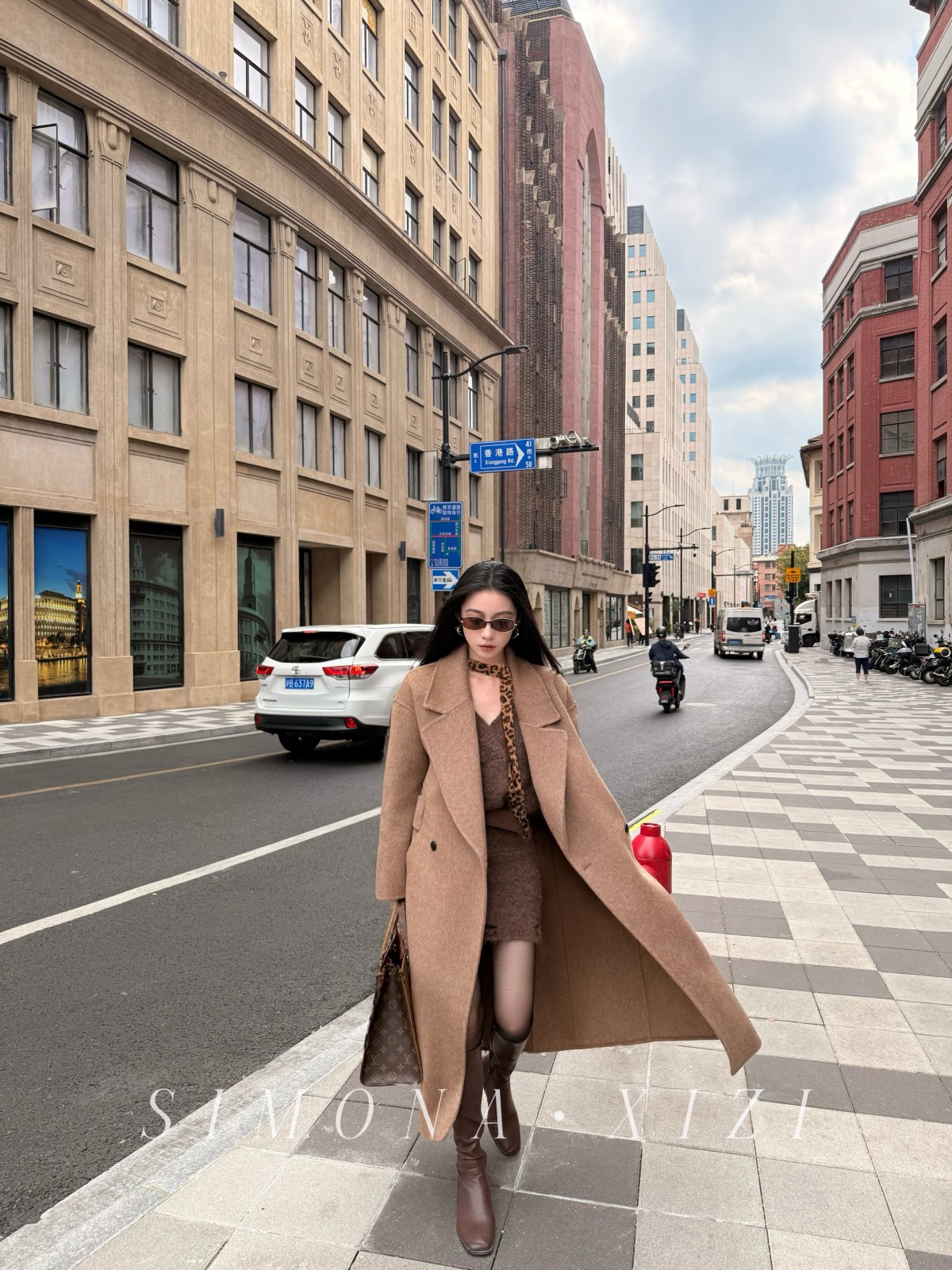 驼色双面羊毛大衣长款宽松通勤