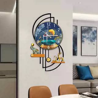 钟表挂钟客厅2024新款创意网红时钟家用轻奢挂墙石英钟静音高级表