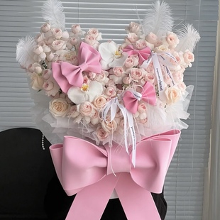 深圳花店鲜花仙子之吻表白花束鲜花玫瑰蝴蝶结抱抱桶女友闺蜜生日