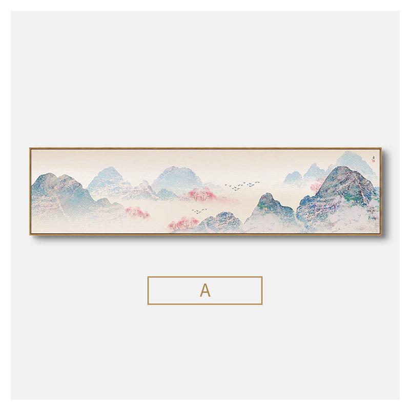 桃花源新中式酒店卧室床头画客厅装饰画沙发背景墙壁画书房山水画
