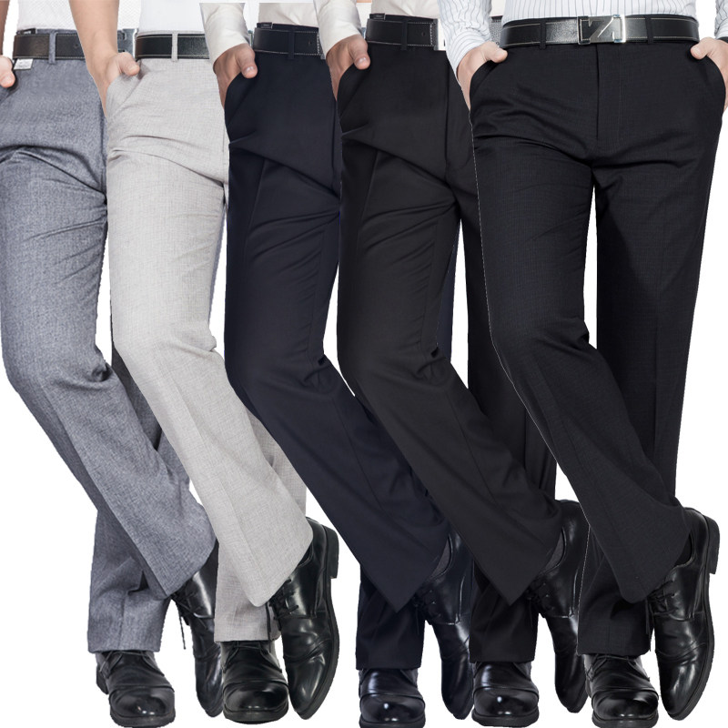 步云春秋季新款中年男士西裤直筒中老年宽松男裤子职业工装商务西