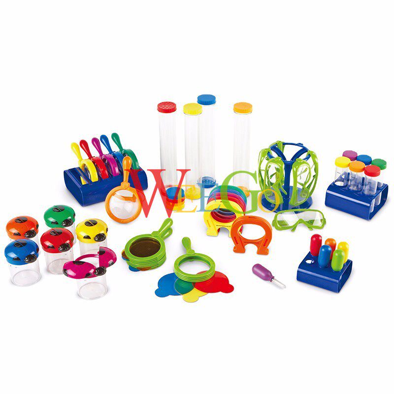 科学主题教室 幼儿园科学实验 观察杯 观察棒 磁铁放大镜观察工具
