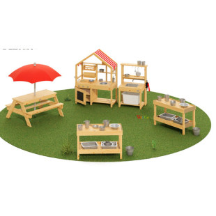 儿童可来赛中大型角色扮演花园乡村户外厨房基础套餐桌水槽操作台