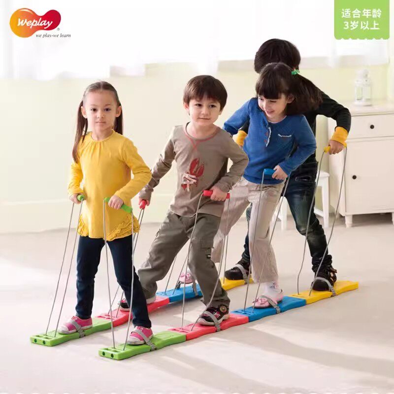蜈蚣竞赛板台湾WEPLAY幼儿园儿童运动团体游戏多人协力板齐步走