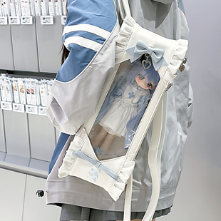 三插六 外出娃包斜挎双肩6分新品 小方糖原创六分bjd娃包 人偶馆